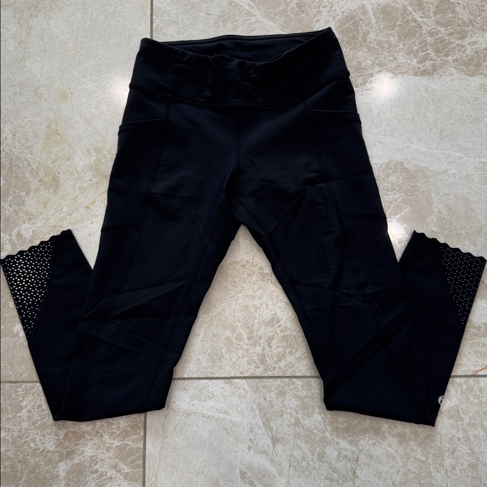 Lululemon align 25” Black Leggings with Mesh Detail